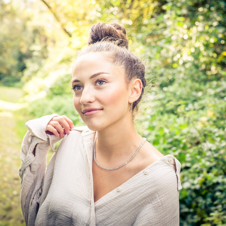 Labradorite bead chain | Ø 4mm with 925 silver clasp | 45cm