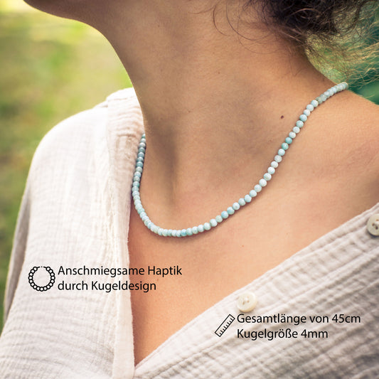 Larimar ball chain | Ø 4mm with 925 silver clasp | 45cm