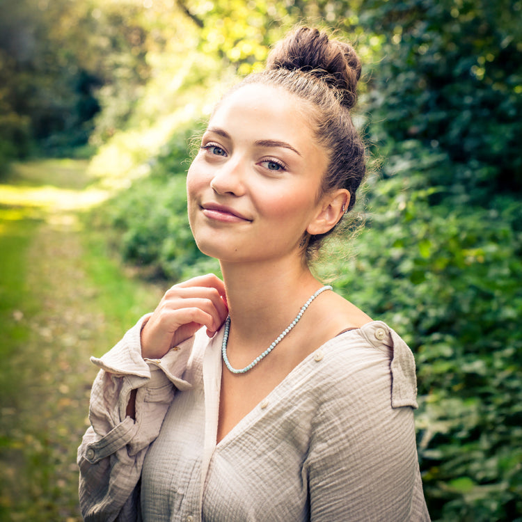 Larimar ball chain | Ø 4mm with 925 silver clasp | 45cm