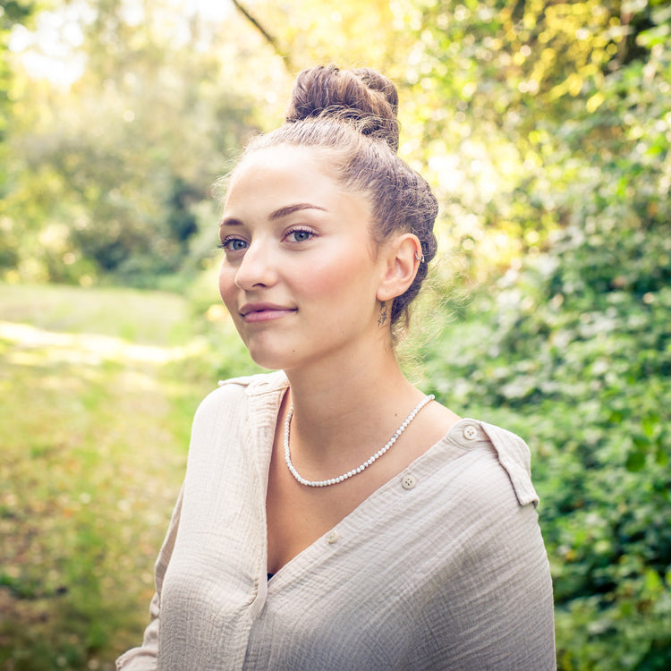 Magnesite ball chain | Ø 4mm with 925 silver clasp | 45cm