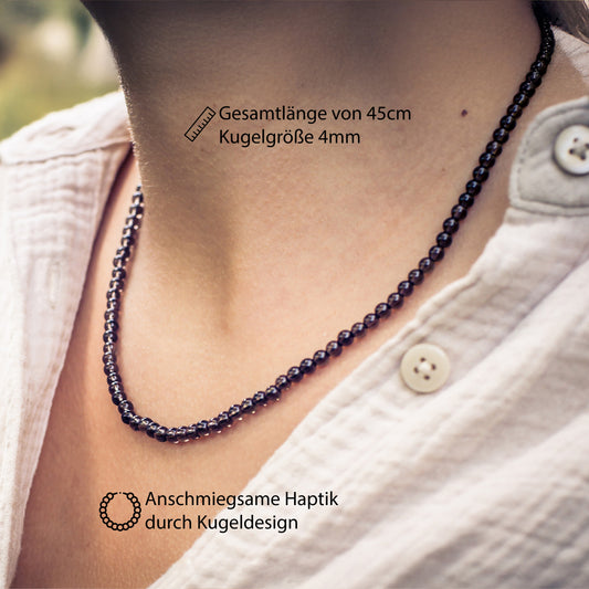 Smoky quartz ball chain | Ø 4mm with 925 silver clasp | 45cm