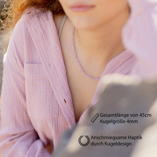 Kunzite ball chain | Ø 4mm with 925 silver clasp | 45cm