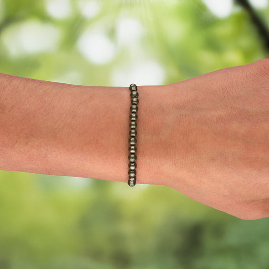 Pyrit Mini-Kugelarmband | 4 mm