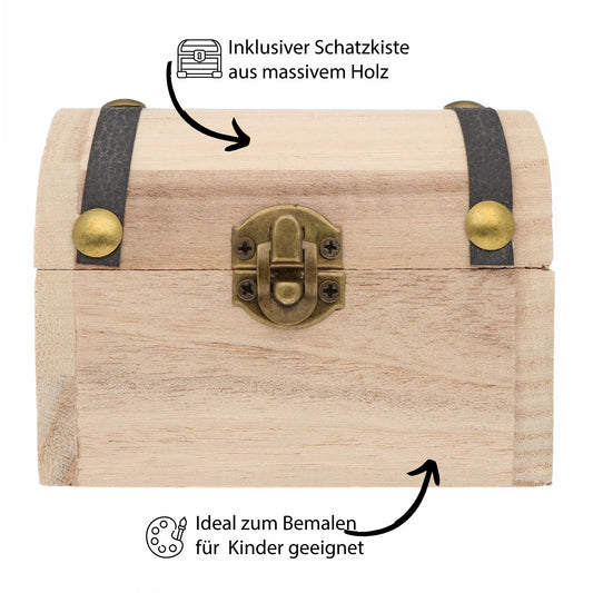 Gemstone set in treasure chest | Colorful tumbled stone mix | Size L