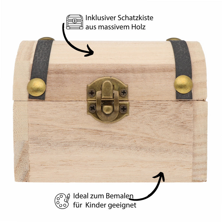 Gemstone set in treasure chest | Colorful tumbled stone mix | Size M