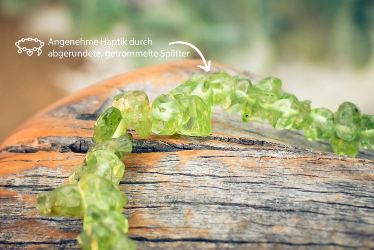 Peridot chip bracelet