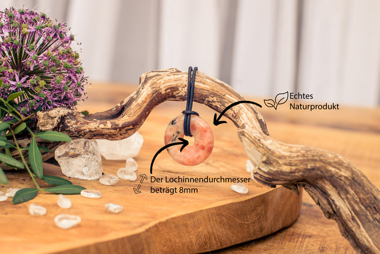 Sunstone Donut | 30 mm Pendant + Cotton Cord