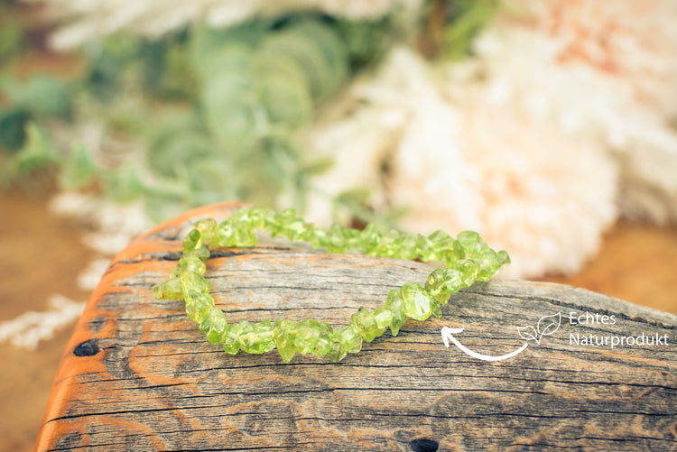 Peridot chip bracelet