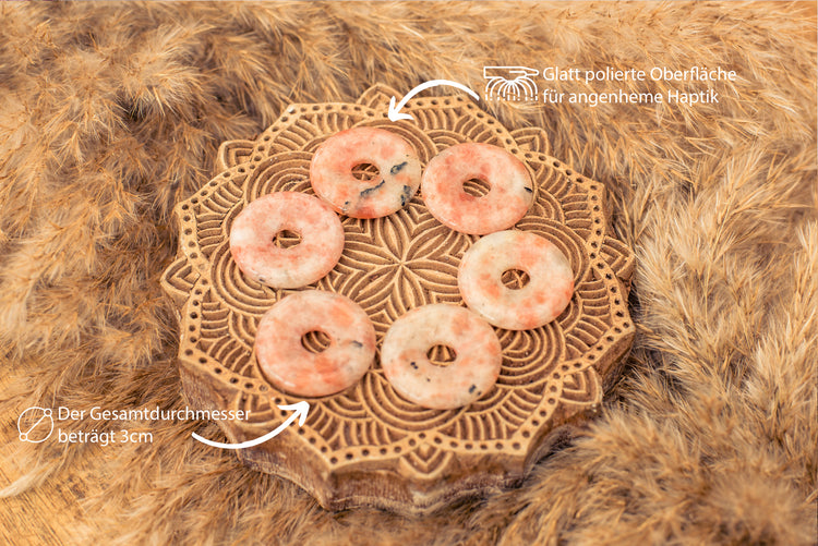 Sunstone Donut | 30 mm Pendant + Cotton Cord