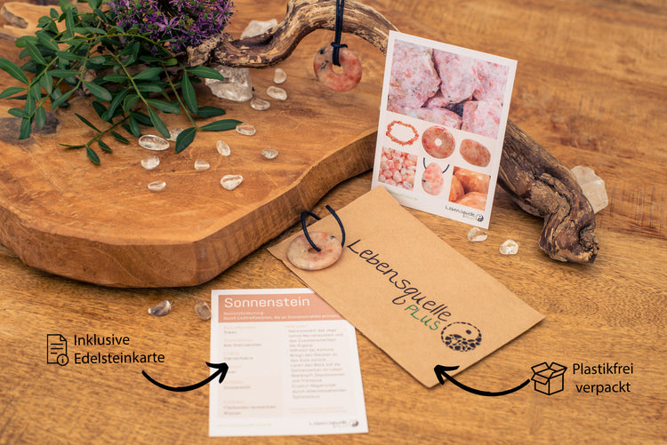 Sunstone Donut | 30 mm Pendant + Cotton Cord