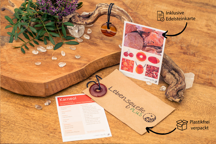 Carnelian donut | 30 mm pendant + cotton cord