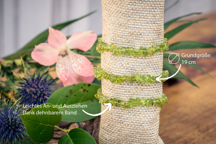 Peridot chip bracelet