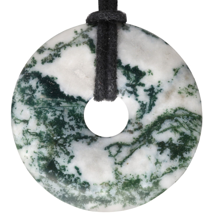 Tree agate donut | 40 mm pendant + cotton cord