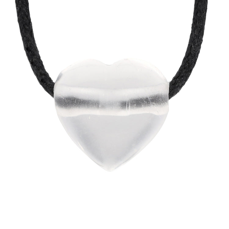 Heart pendant "Golden Triangle" Amethyst + Rock Crystal + Rose Quartz