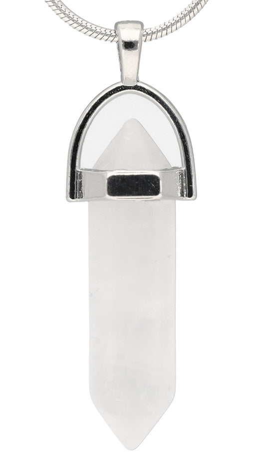 Rock crystal | Double point, set | Silver-colored eyelet