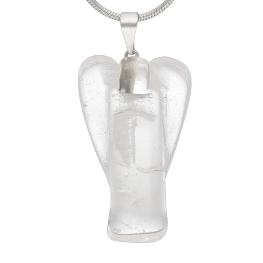 Rock crystal angel pendant