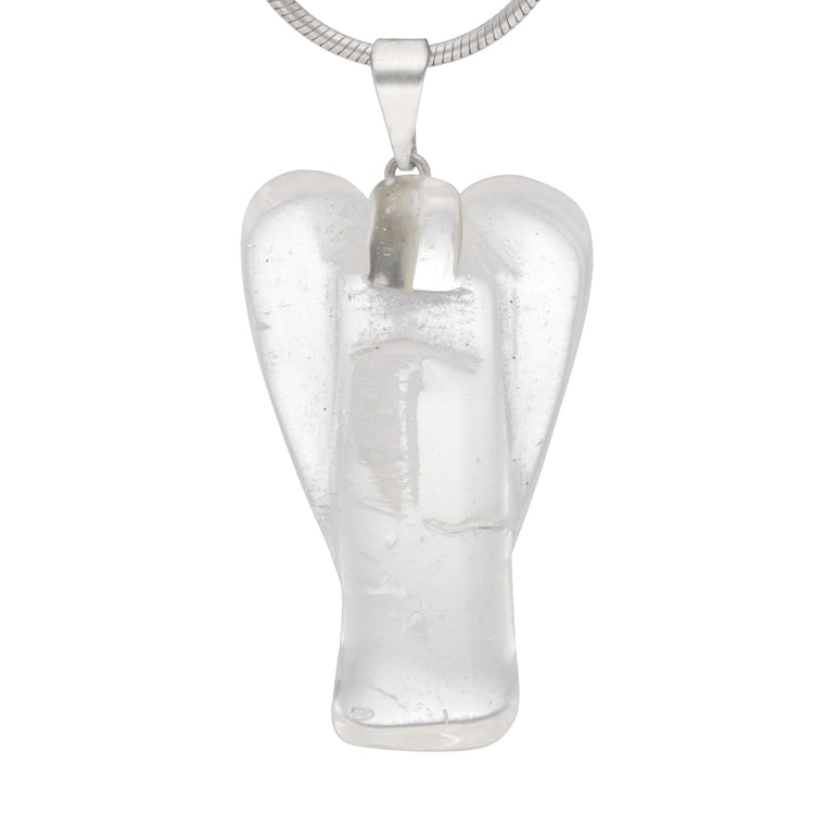 Rock crystal angel pendant