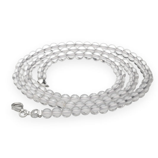 Rock crystal ball chain | Ø 4mm with 925 silver clasp | 45cm