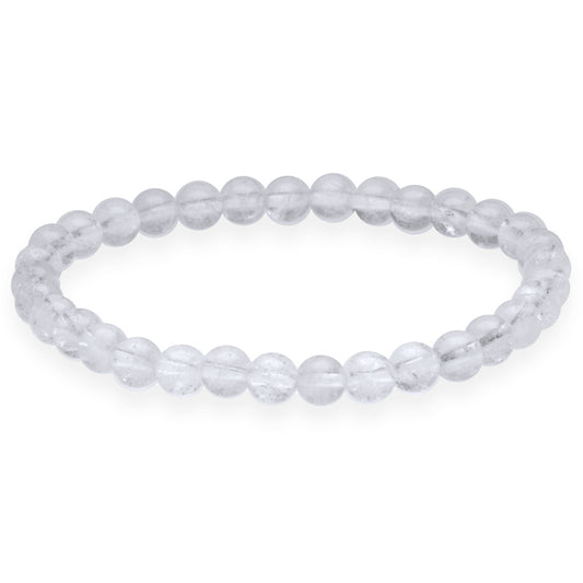 Rock crystal bead bracelet | 6 mm