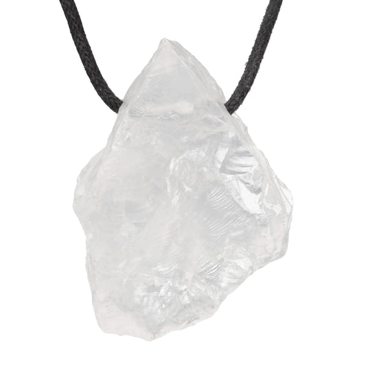 Rock crystal rough stone pendant