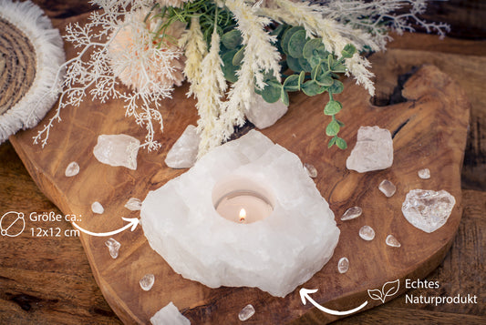 Rock crystal tealight holder
