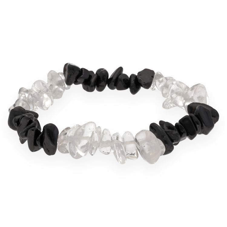 Rock crystal + Schörl splinter bracelet
