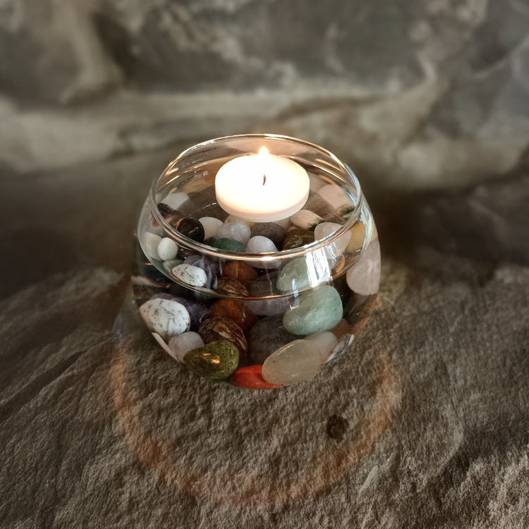 Colorful tumbled stone mix | With colorful bag | Size M