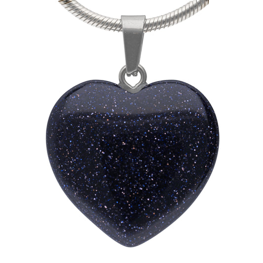 Blue Goldstone Heart Pendant | 2x2 cm
