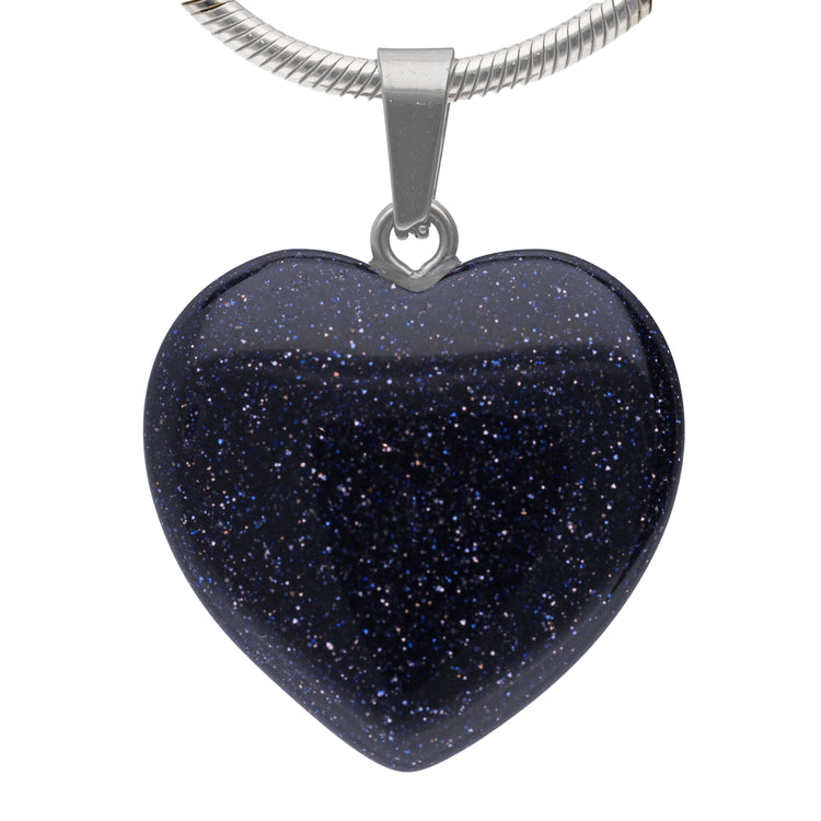 Blue Goldstone Heart Pendant | 2x2 cm