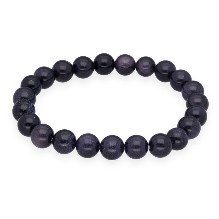 Blue Goldstone Bead Bracelet | 8 mm