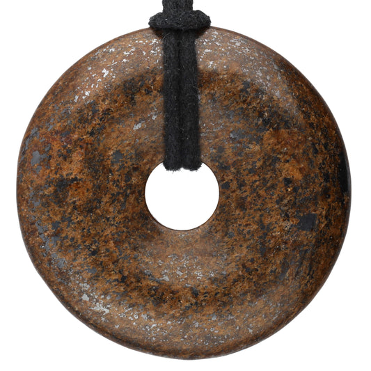 Bronzite Donut | 40 mm Pendant + Cotton Cord