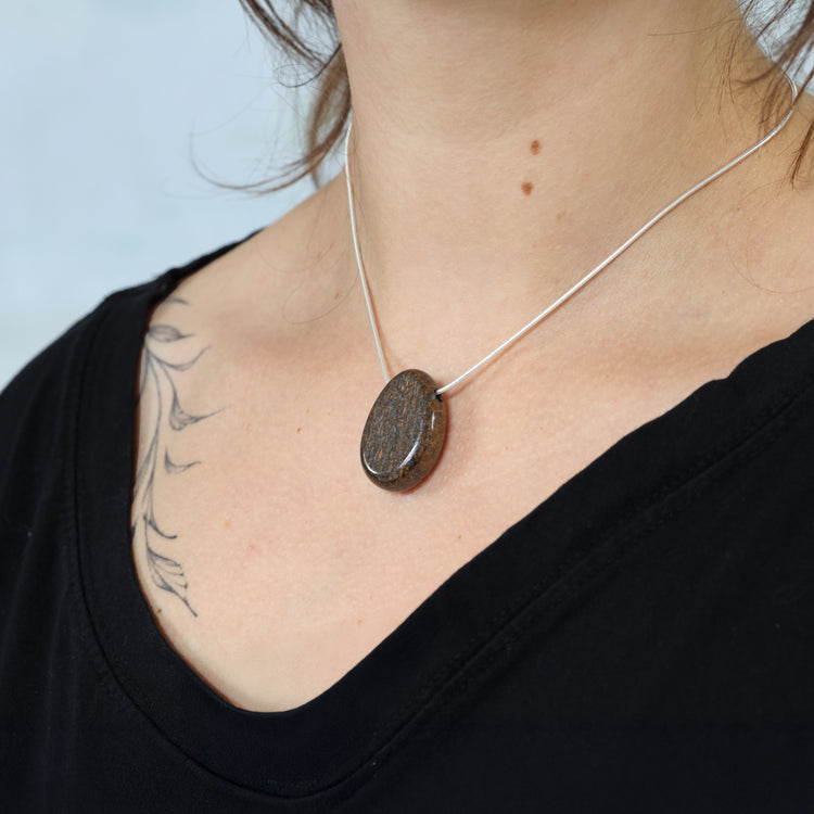 Bronzite drop pendant