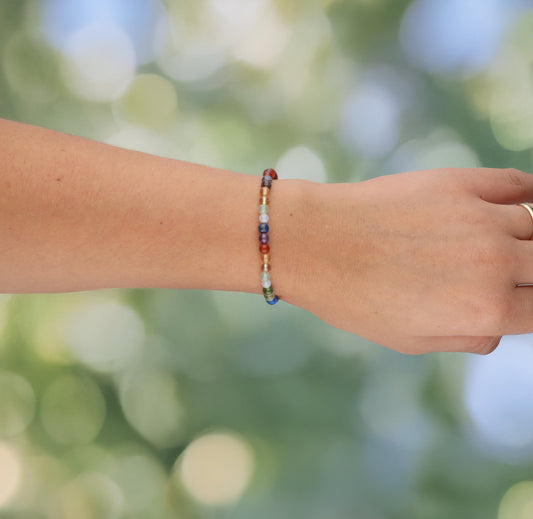 Chakra mini ball bracelet | 4 mm