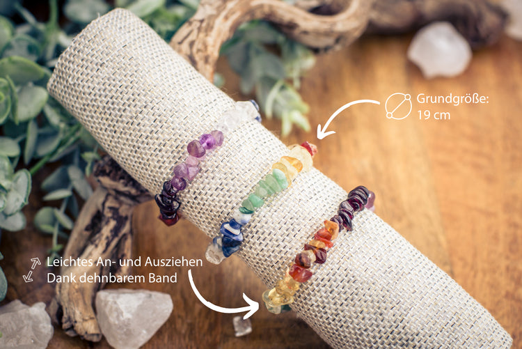 Chakra chip bracelet