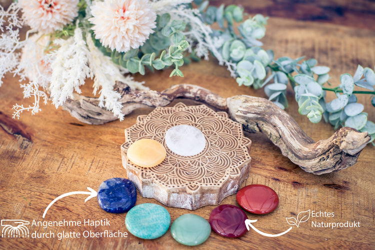 Chakra Stone Set | 7 Disc Stones in a Cotton Bag