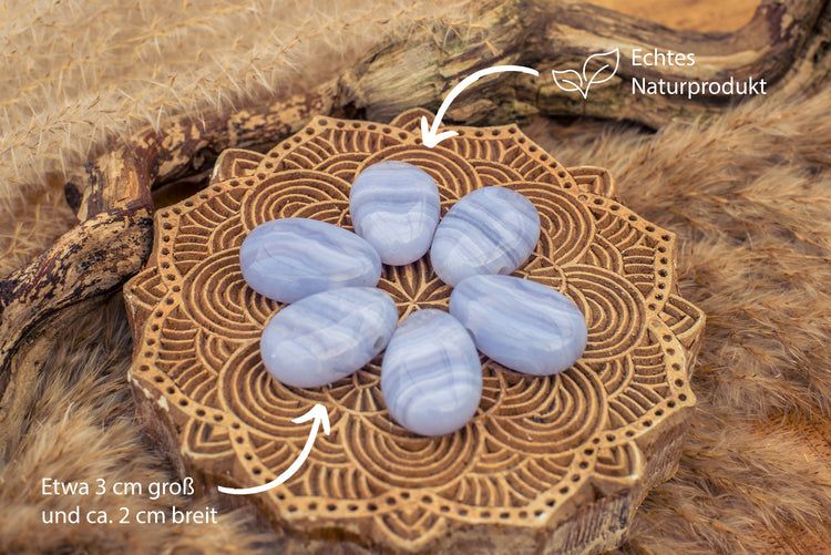 Chalcedony, blue drop pendant