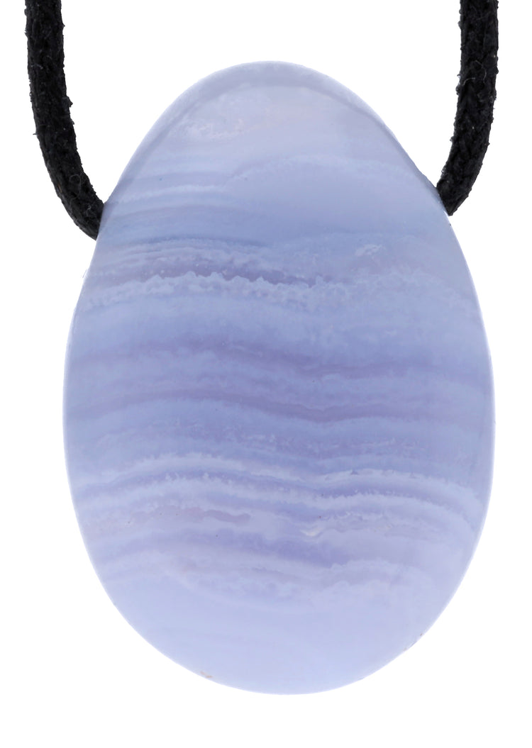 Chalcedony, blue drop pendant
