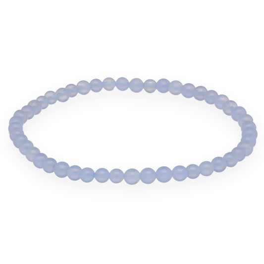 Chalcedony, blue mini bead bracelet | 4 mm