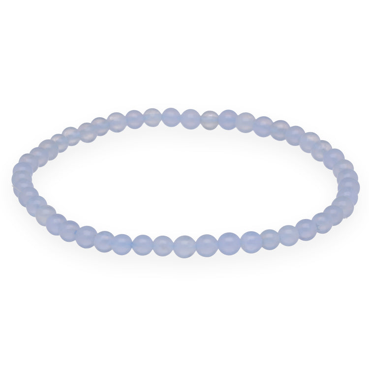 Chalcedony, blue mini bead bracelet | 4 mm