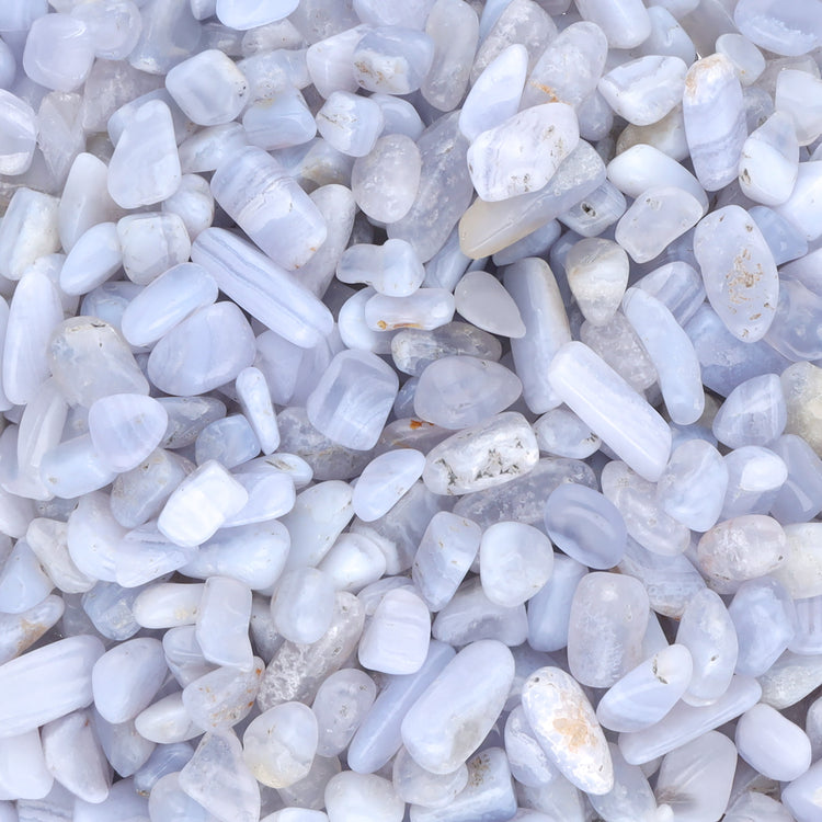 Chalcedony, blue mini tumbled stones