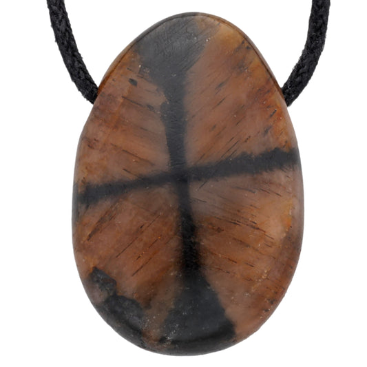 Chiastolite (cross stone) drop pendant