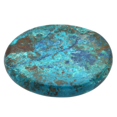 Chrysocolla Disc Stone | Palm Stone Pocket Stone