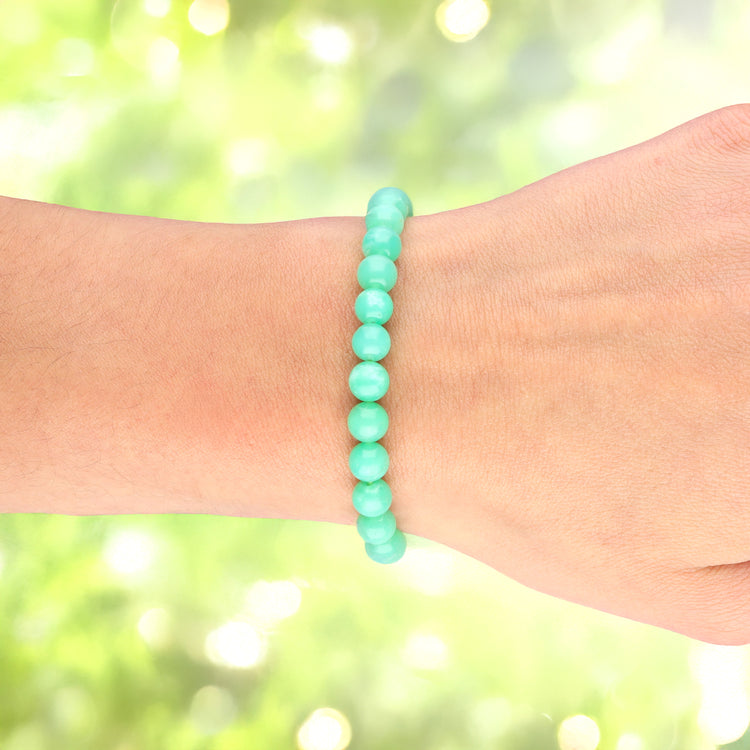 Chrysoprase ball bracelet | 6mm
