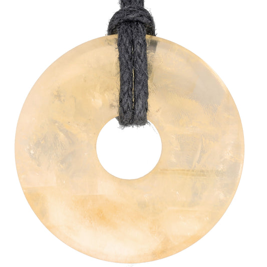 Citrine Donut | 30 mm pendant + cotton cord
