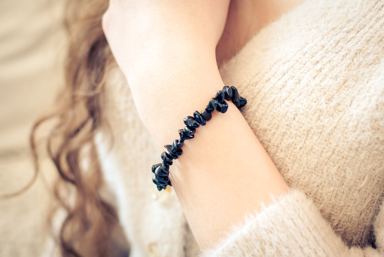 Tourmaline, black (Schörl) splinter bracelet