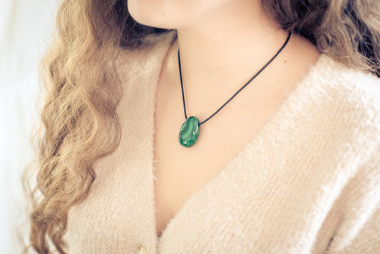 Malachite drop pendant
