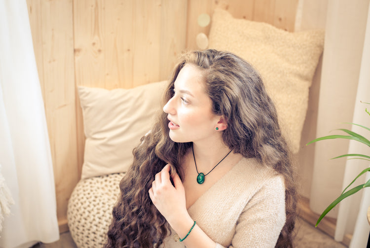 Malachite drop pendant