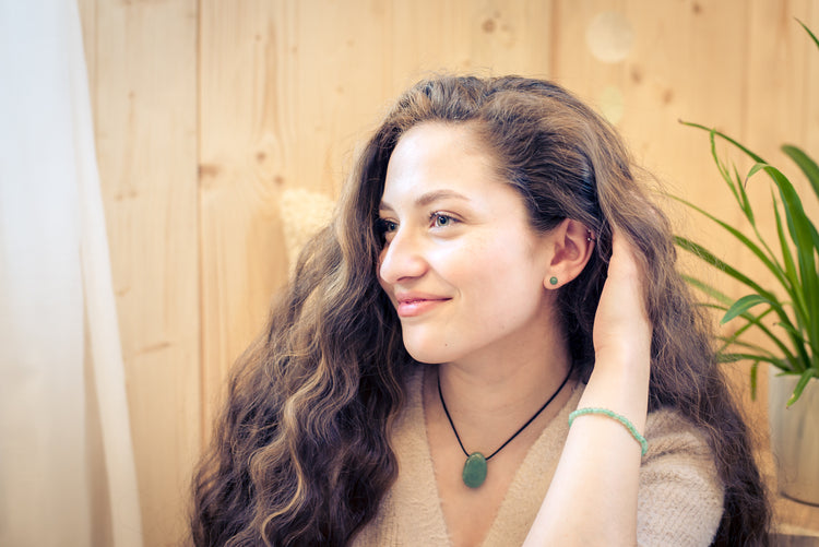Aventurine, green drop pendant