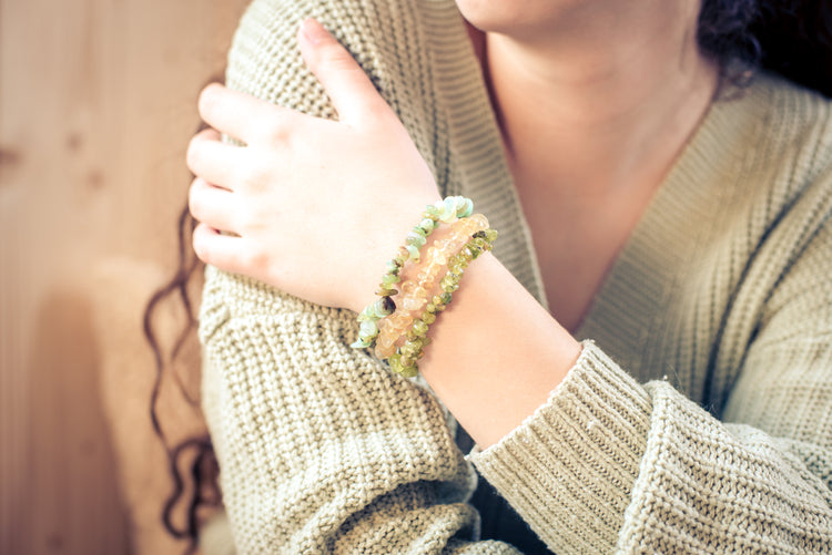 Peridot chip bracelet