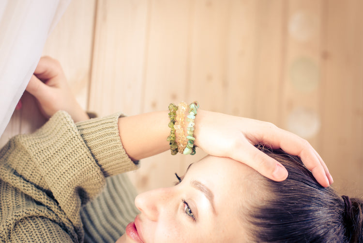 Chrysoprase chip bracelet
